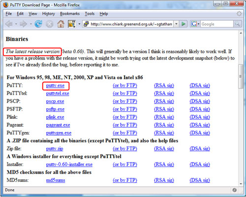 Download PuTTY